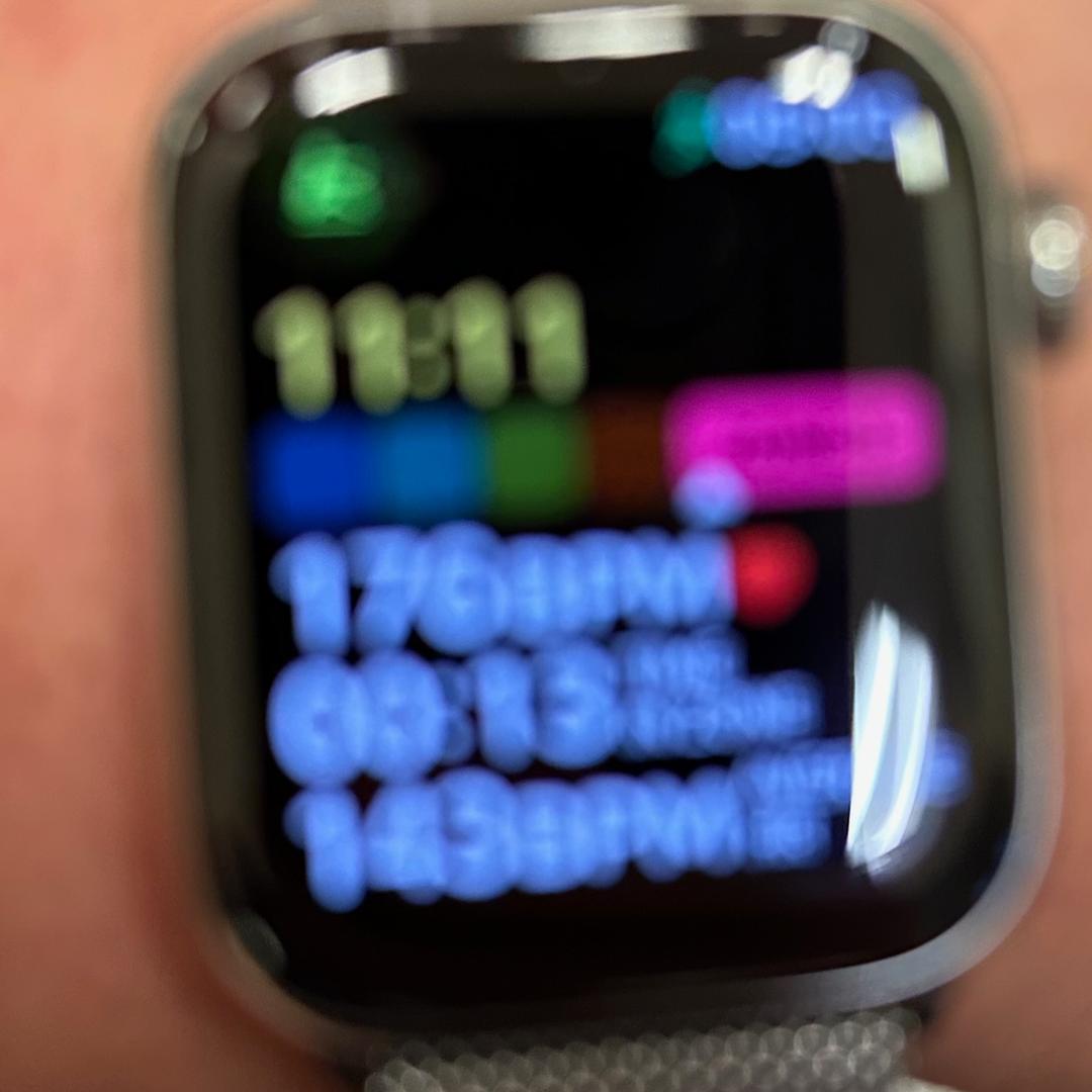 Apple watch heart rate zone screen showing orange zone right after workout