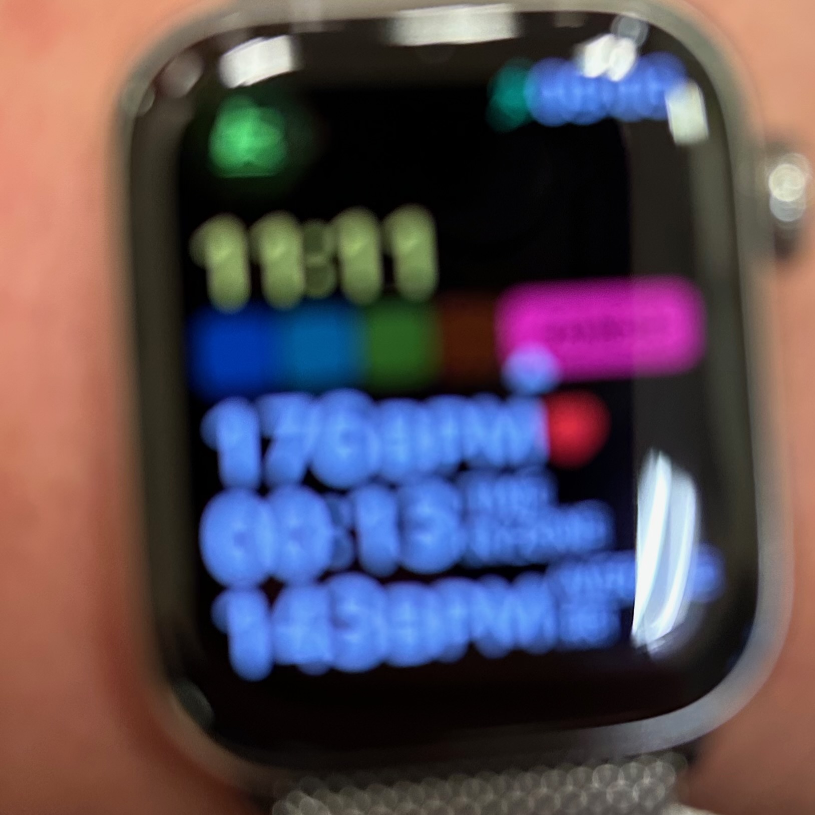 Apple watch heart rate zone screen showing orange zone right after workout